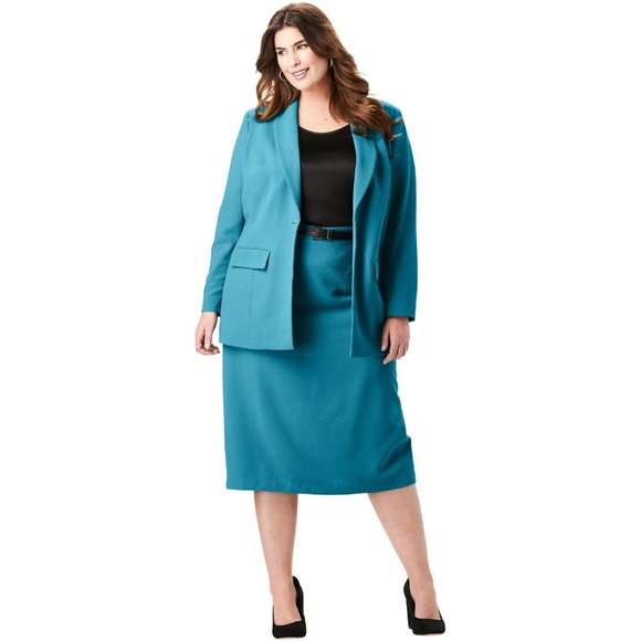 Jessica London Jackets & Blazers - Jessica London Single Breasted Shawl Skirt Suit 28
